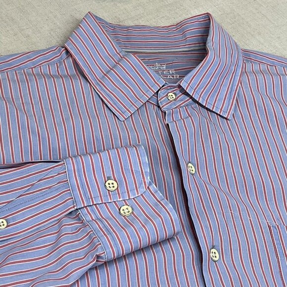 Peter Millar Seaside Collection Button Up Men's Sz L‎ Blue Pink Striped Shirt - Picture 1 of 8